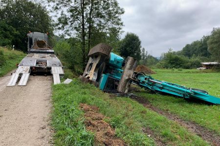 Baggerunfall in Breitenbach